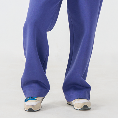 Cozy Fleece Straight-Leg Trousers (Deep Blue)