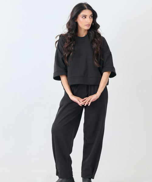 Interlock Crop Top (Black)