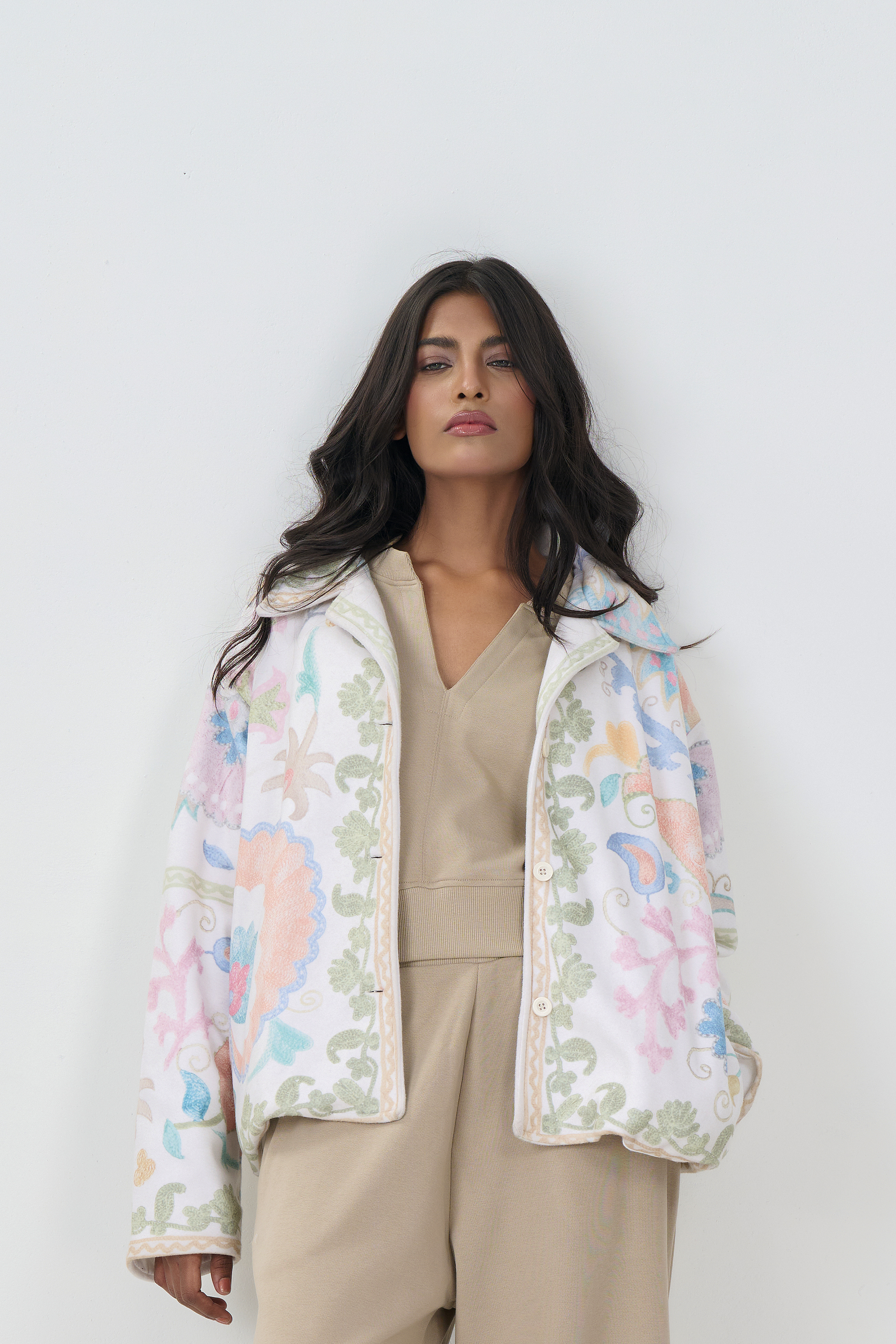 Button Down Collar Jacket (Off White)