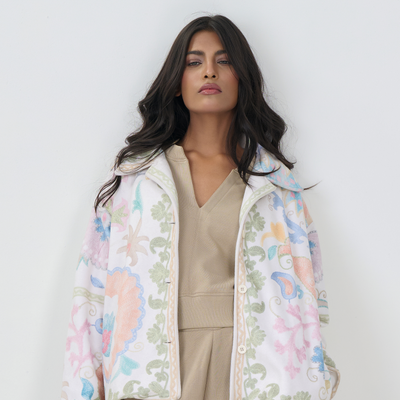 Button Down Collar Jacket (Off White)