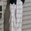 Off-White Linen Wide Leg Relaxed Fit Trouser