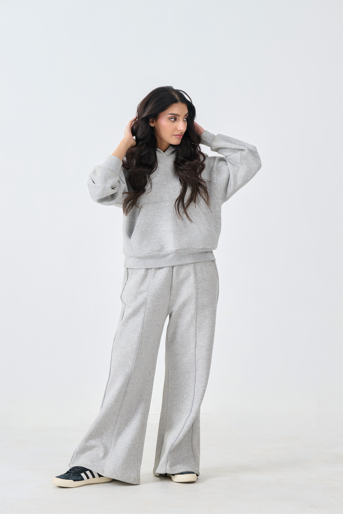 Cozy Fleece Pullover Co-Ord Set (Heather Grey)