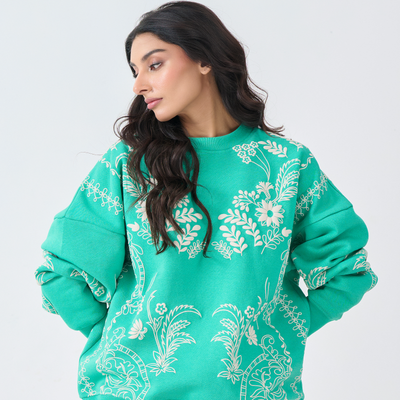 Loose Fit Sweatshirt (Emerald Green)