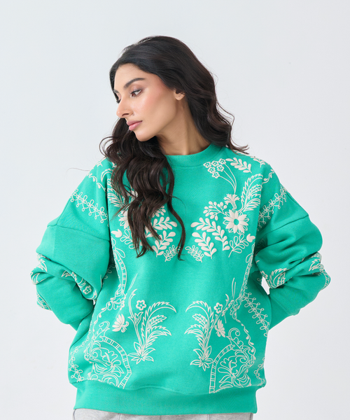Loose Fit Sweatshirt (Emerald Green)