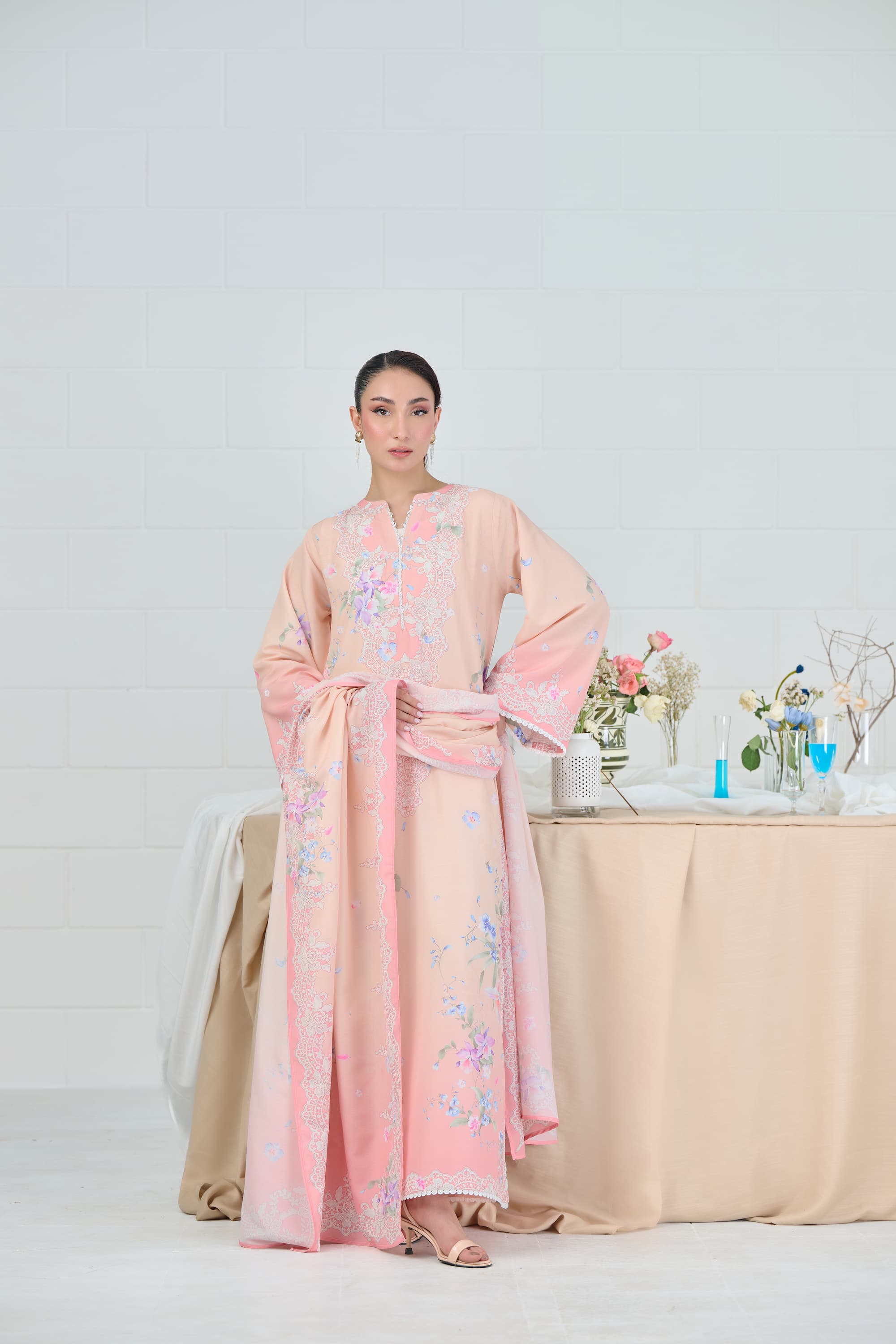 Blush Bloom Kaftaan 2-Piece