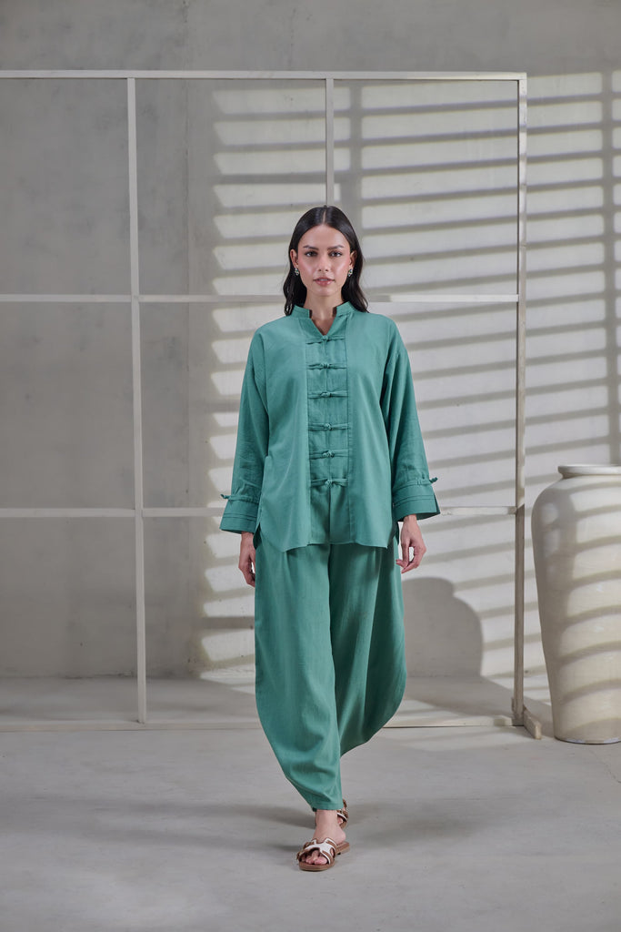 Green Linen Co-ord Set