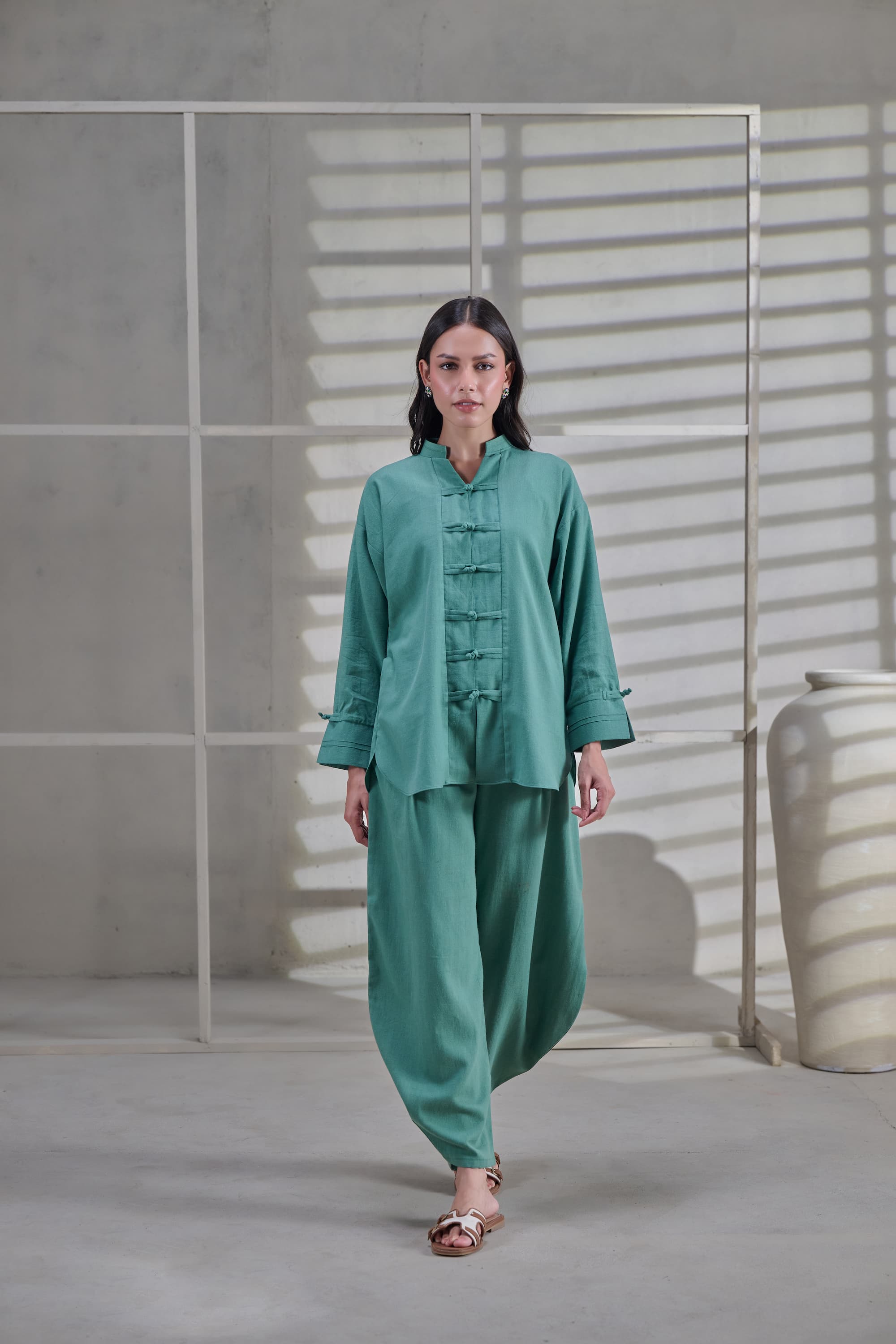 Green Linen Co-ord Set