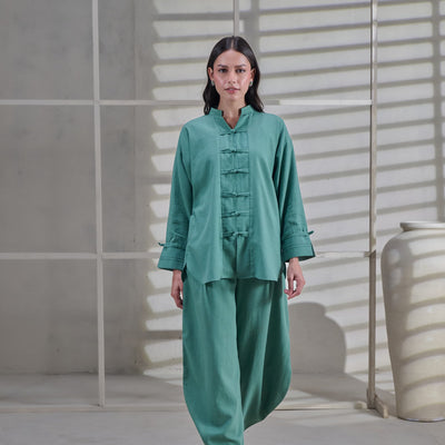 Green Linen Co-ord Set