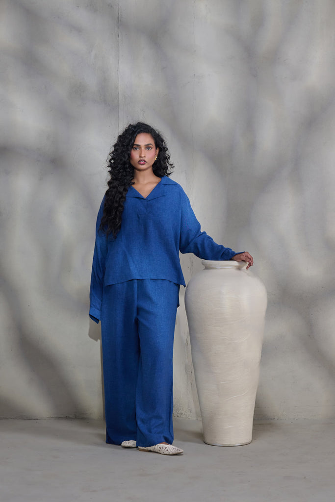Blue Linen Co-ord Set