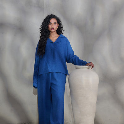 Blue Linen Co-ord Set