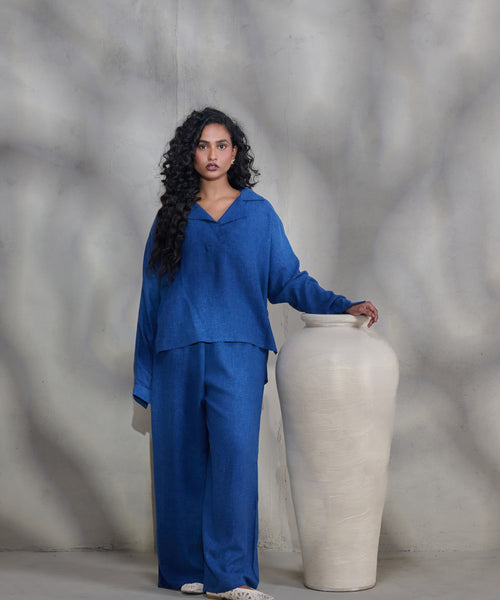 Blue Linen Co-ord Set