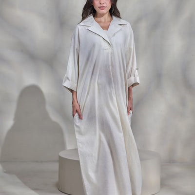 Off-White Linen Dress