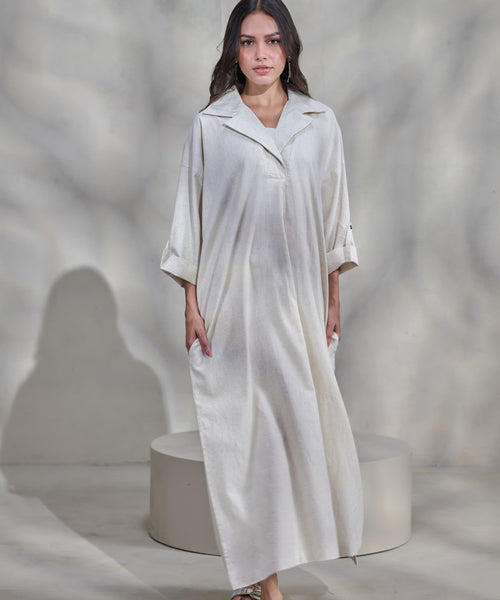 Off-White Linen Dress