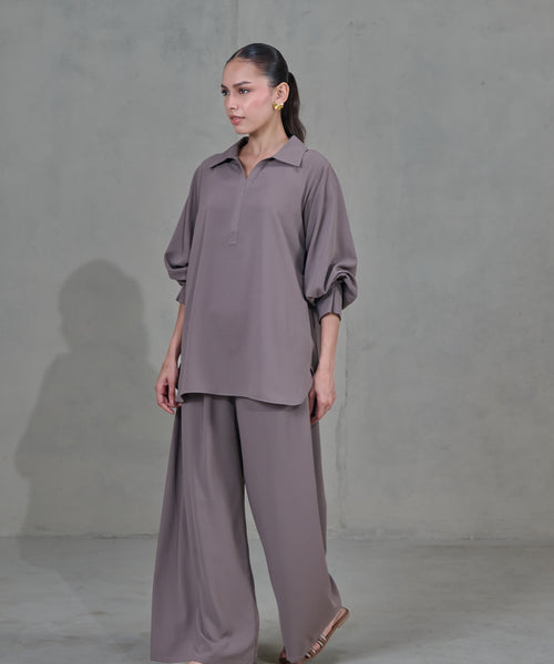 Brown Crepe Co-ord Set