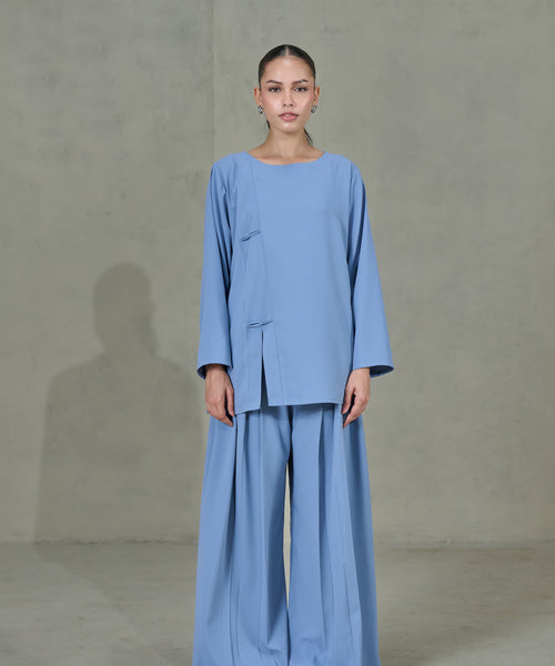 Blue Crepe Co-ord Set