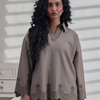 Brown Linen Embroidered Shirt